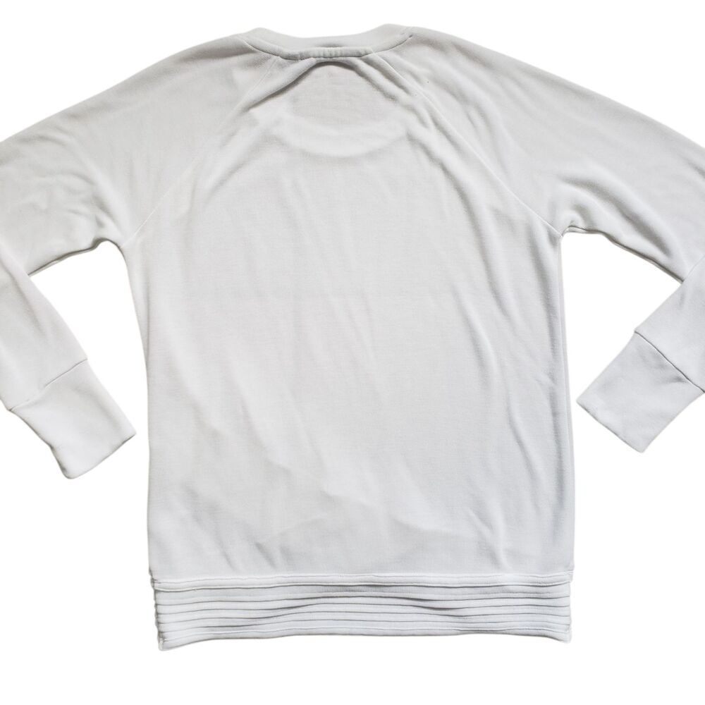 Athleta Serenity Criss Cross Sweatshirt Womens XXS White Modal Activewear - Picture 11 of 11
